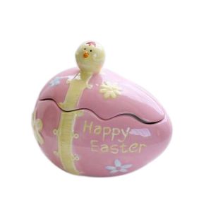 Lovely Chicken Ceramic Egg Shape Jewelry Box Organizer Storage Case for Rings Bracelet Necklace Earrings