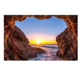 Nature Cave Wall Tapestry Beach Landscape Decorative Tapestry; 51x70 inch