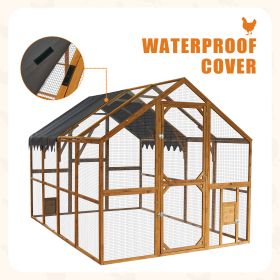Outdoor Chicken Coop Enclosures 110" Large Kitten Playpen with Platforms,Upgrade Waterproof Cover
