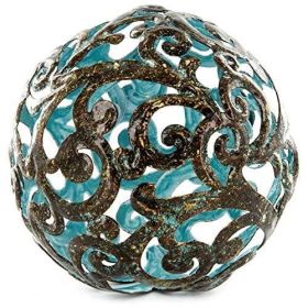 Metal Decorative Sphere for Home Decor Fancy Blue Hand Painted Modern Decorative Balls for Living Room Bedroom Kitchen Bathroom Office Table Decorativ