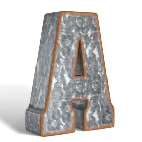 3D Letter A Galvanized Metal Letters for Wall Decor for Hanging or Freestanding Unique Blend of Rustic Vintage Western and Industrial Styles Fits for