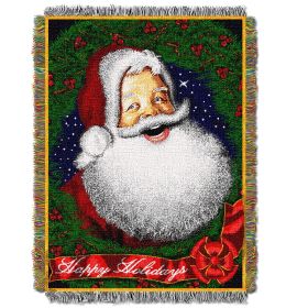 Howdy Santa Licensed Holiday 48"x 60" Woven Tapestry Throw