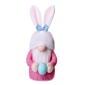 Easter Egg Dwarf Plush Ornament Kids Room Decoration Home Decoration Doll (Color: White)