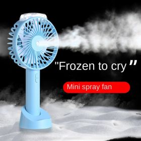 Handheld charging spray hydrating fan hot sale student usb new humidifier fan portable mini fan (Color: Pearl White, size: 1*1*1)